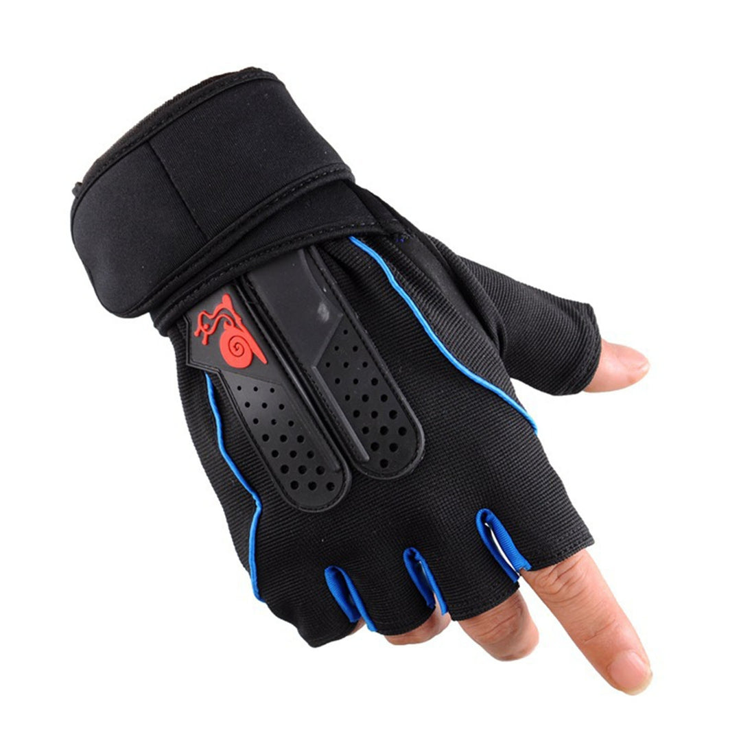 1 Pair Breathable Holes Wrist Protection Adjustable Fasten Tape Fitness Gloves Unisex Half Finger Sports Gym Gloves Image 8