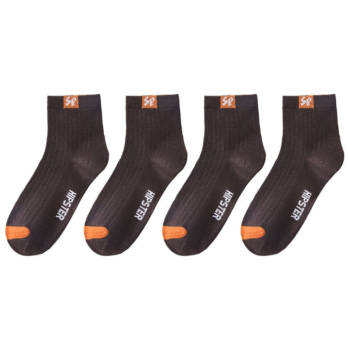 2 Pairs Unisex Socks Stretchy Solid Color Deodorant Autumn Winter Ribbed Opening Middle Tube Sports Socks for Daily Wear Image 4