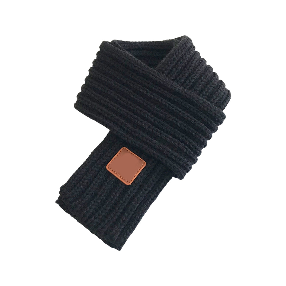 Autumn Winter Kids Scarf Solid Color Stretch Thick Boys Girls Scarf Coldproof Women Knitted Scarf for Outdoor Image 2