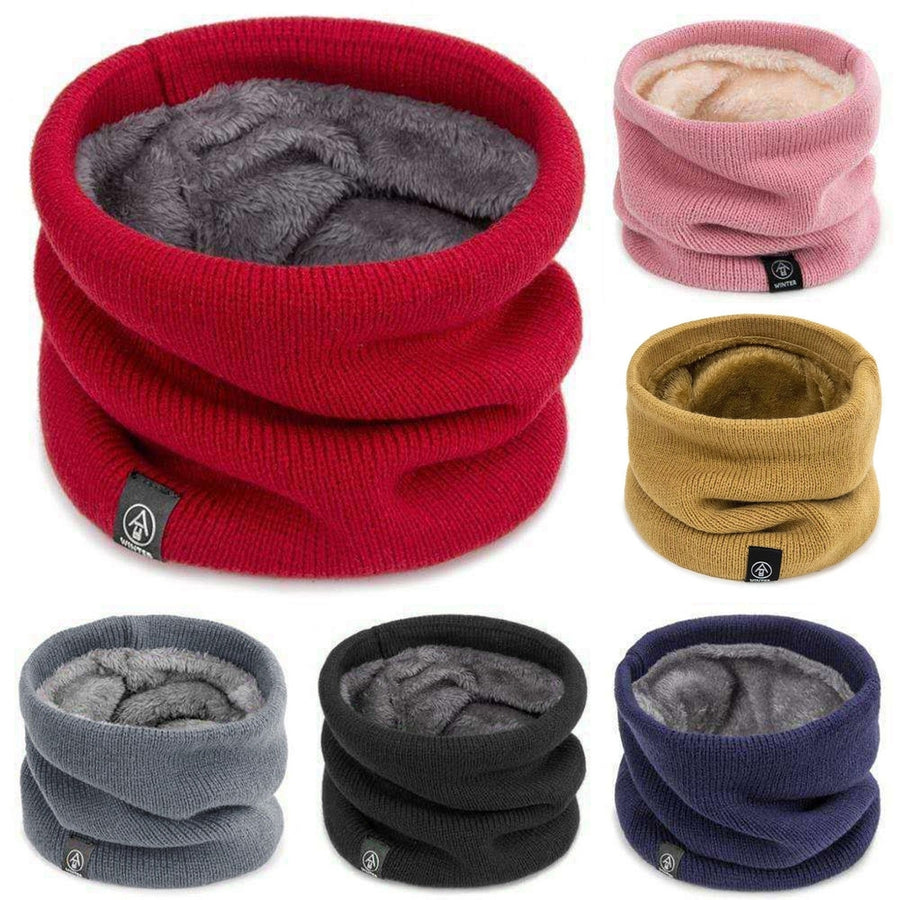 Women Winter Scarf Plush Soft Solid Color Unisex Elastic Neck Protection Regular Fit Washable Camping Women Men Ring Image 1