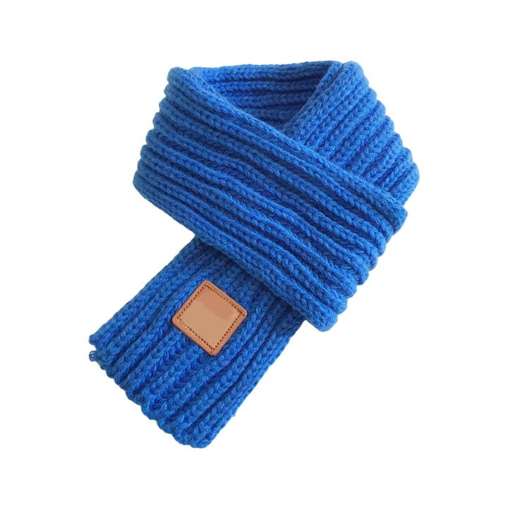 Autumn Winter Kids Scarf Solid Color Stretch Thick Boys Girls Scarf Coldproof Women Knitted Scarf for Outdoor Image 1