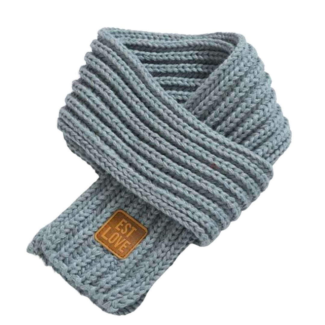 Children Winter Scarf Thick Solid Color Knitted Soft High Elasticity Keep Warm Boys And Girls Lightweight Neck Wrap for Image 1