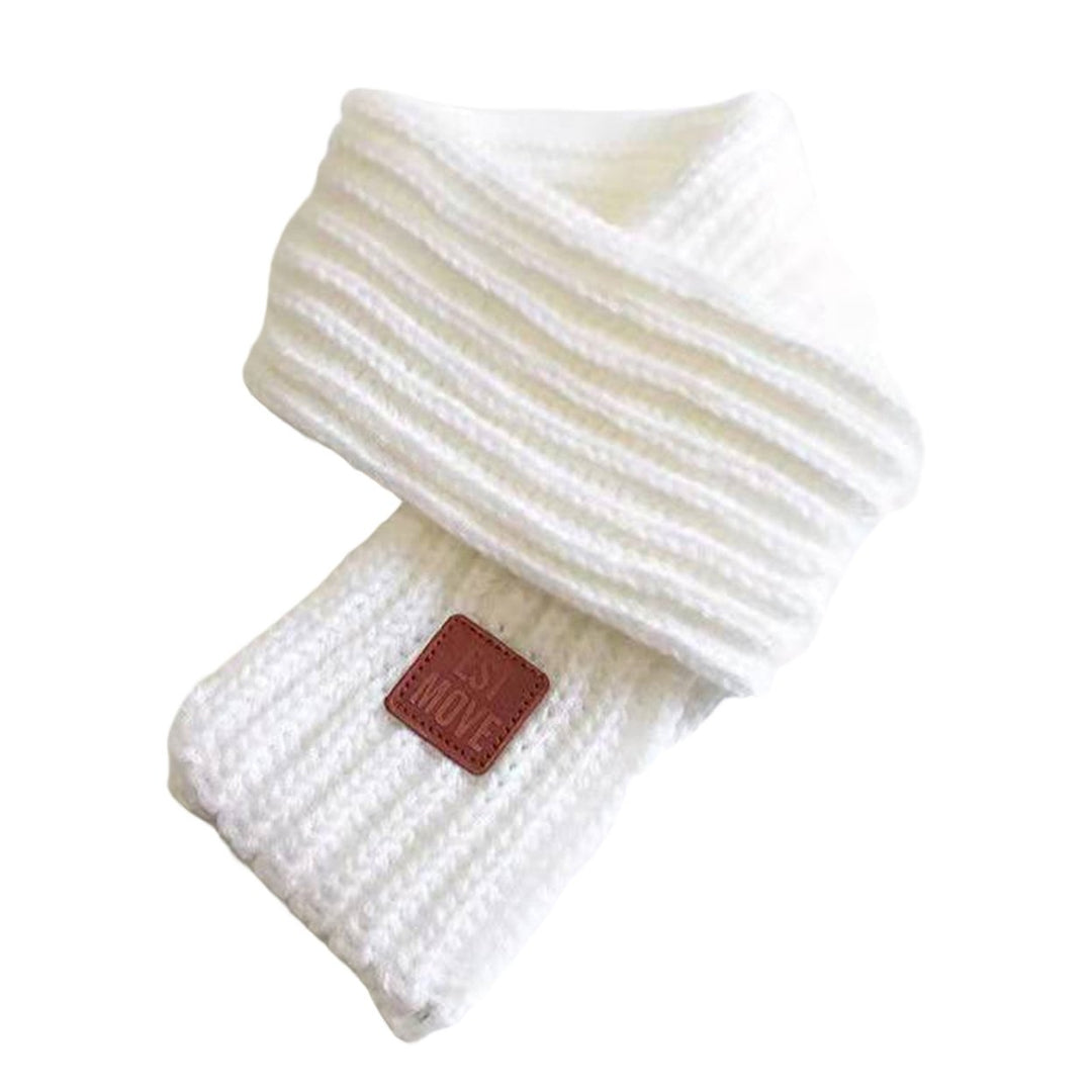 Children Winter Scarf Thick Solid Color Knitted Soft High Elasticity Keep Warm Boys And Girls Lightweight Neck Wrap for Image 1