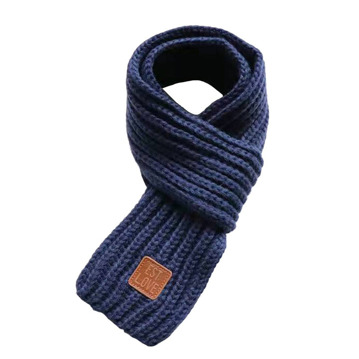 Children Winter Scarf Thick Solid Color Knitted Soft High Elasticity Keep Warm Boys And Girls Lightweight Neck Wrap for Image 1