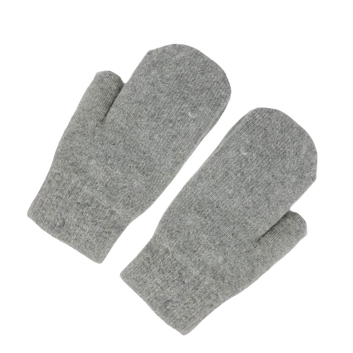 1 Pair Korean Style Double-layer Thickened Solid Color Women Mittens Winter Warm Knitting Plush Gloves Image 9