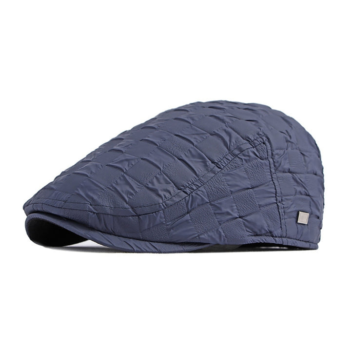 Spring Men Newsboy Hat Solid Color No Brim Snap Button Adjustable Windproof Sun Protection British Flat Hat Fashion Image 4