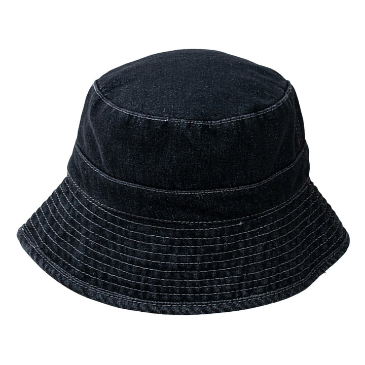 Short Brim Flat Dome Sun Protection Bucket Hat Unisex Washed Denim Foldable Fisherman Hat Fashion Accessories Image 2