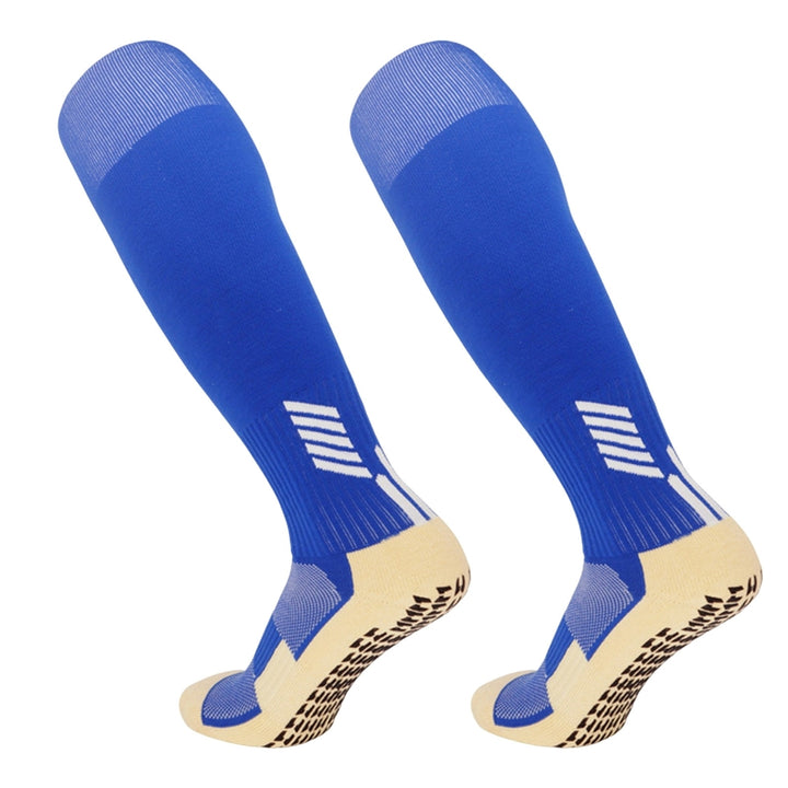 1 Pair Striped Patchwork Anti-slip Silicone Bottom Thickened Soccer Socks Unisex Elastic Cycling Fitness Knee High Tube Image 12
