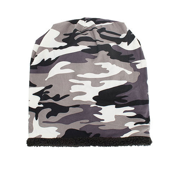 Men Winter Hat Camouflage Print Fleece Baggy Elastic Soft Cold-proof Lightweight Breathable Color Matching Men Beanie Image 12