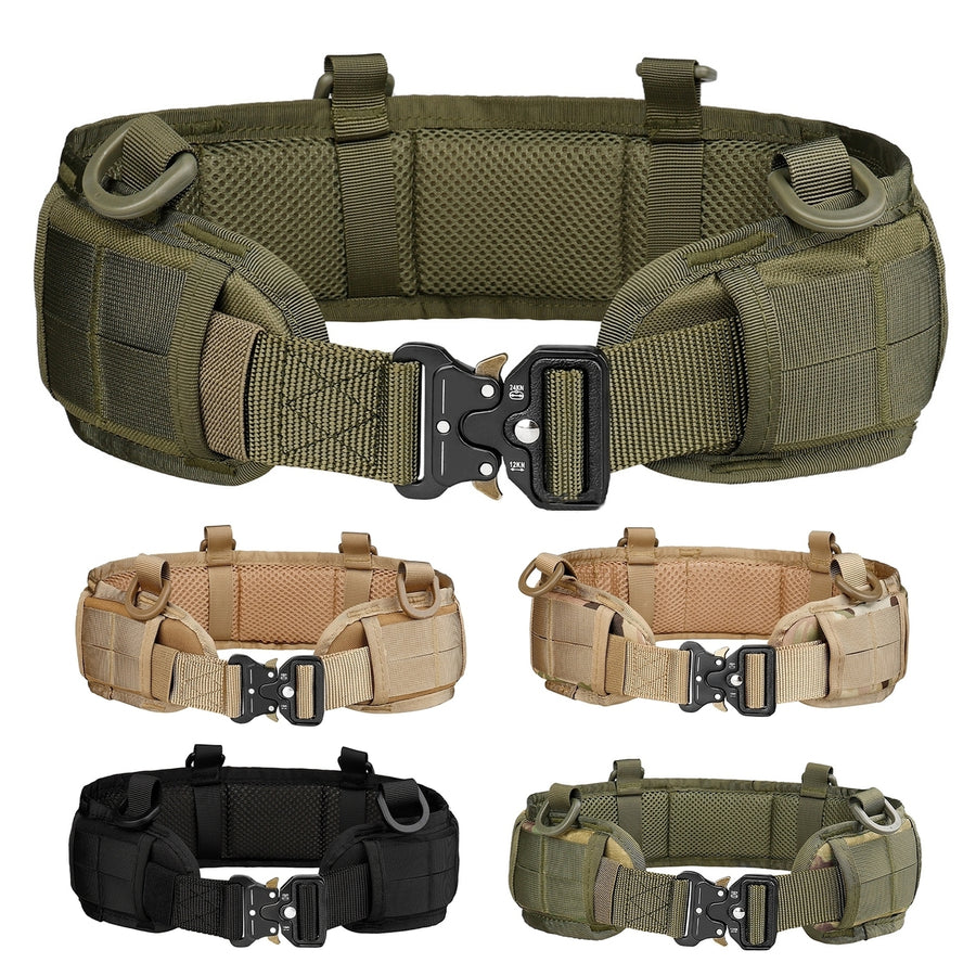 2Pcs/Set Belt Bag Set Adjustable Solid Color Mesh Buckle Good Breathability Single Circle Outdoor Work Waist Belt for Image 1
