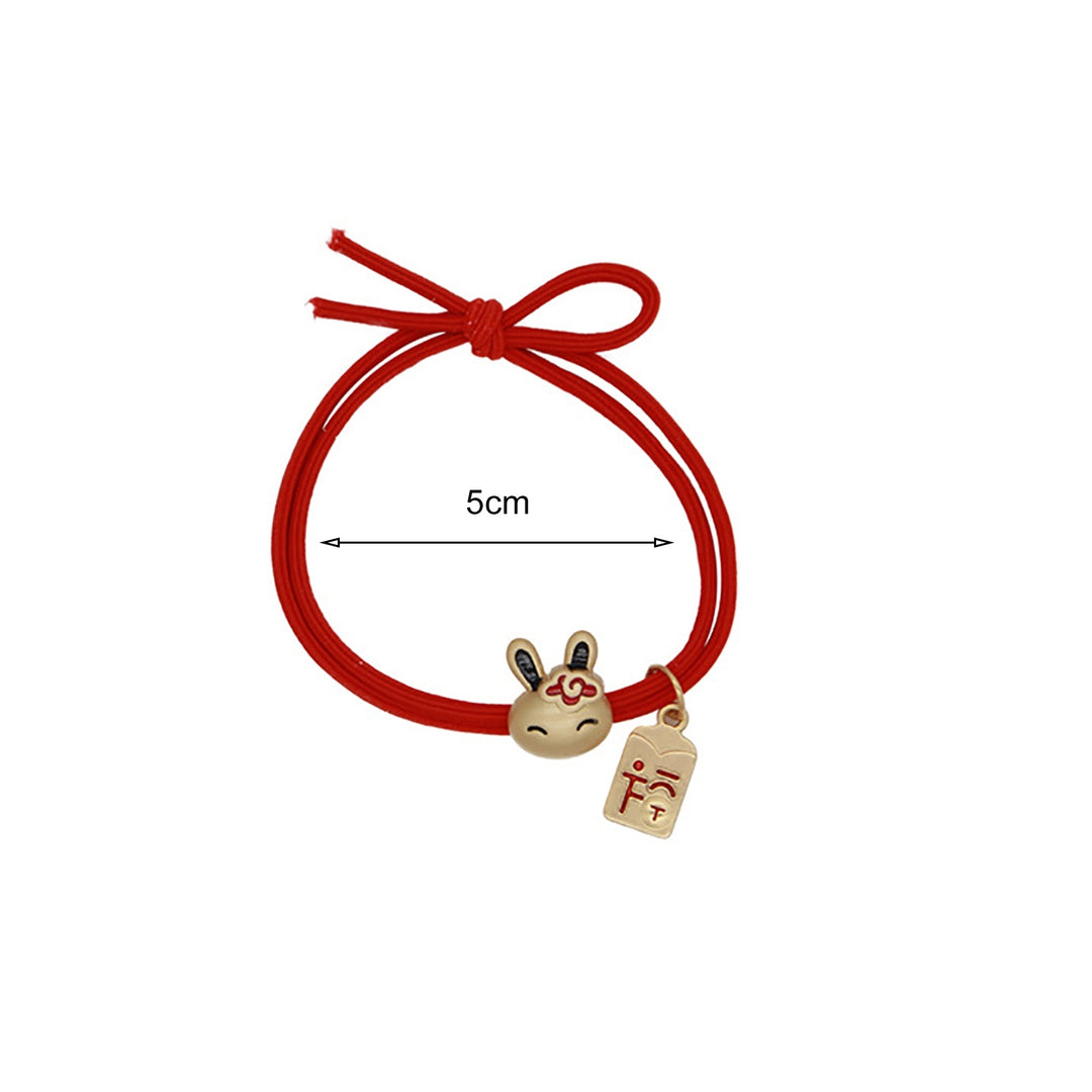 Elastic Tight Anti-fall Bunny Hair Rope Chinese  Year Cute Rabbit Carrot Pendant Red Hair Band Hair Accessories Image 10