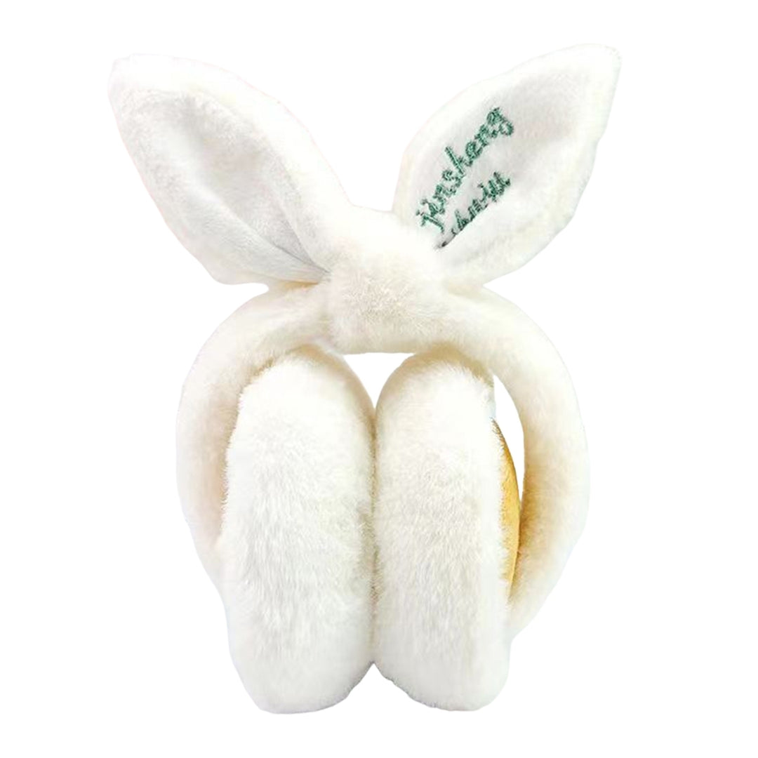 Winter Earmuffs Solid Color Thick Lightweight Soft Cold-proof Warm Anti-slip Cat Ears Folding Ear Covers for Outdoor Image 3