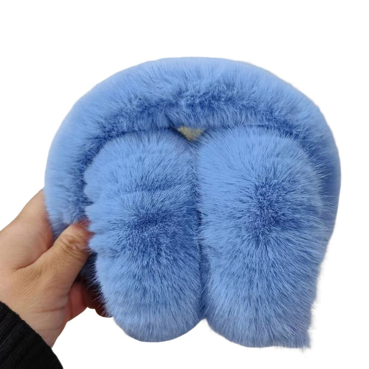 Solid Color Elastic Non-slip Cute Unisex Earmuffs Winter Soft Thickened Plush Headband Ear Warmer Image 1