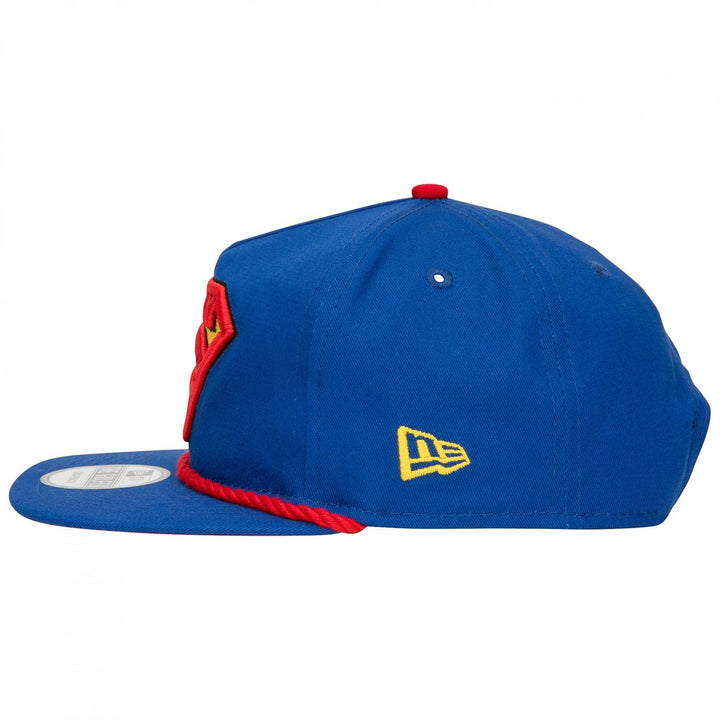 Superman Logo Blue Colorway Era Adjustable Golfer Rope Hat Image 3