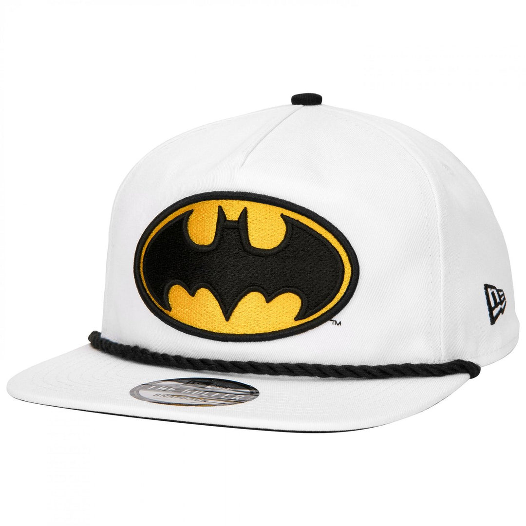 Batman Classic Logo White Colorway Era Adjustable Golfer Rope Hat Image 1