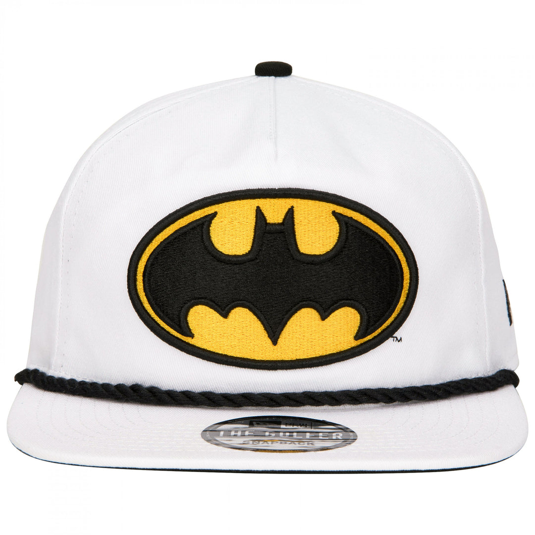 Batman Classic Logo White Colorway Era Adjustable Golfer Rope Hat Image 2