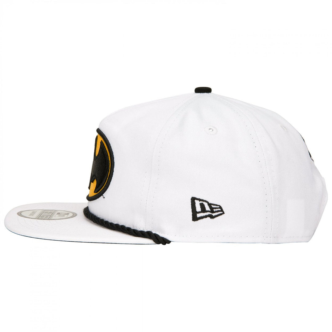 Batman Classic Logo White Colorway Era Adjustable Golfer Rope Hat Image 3