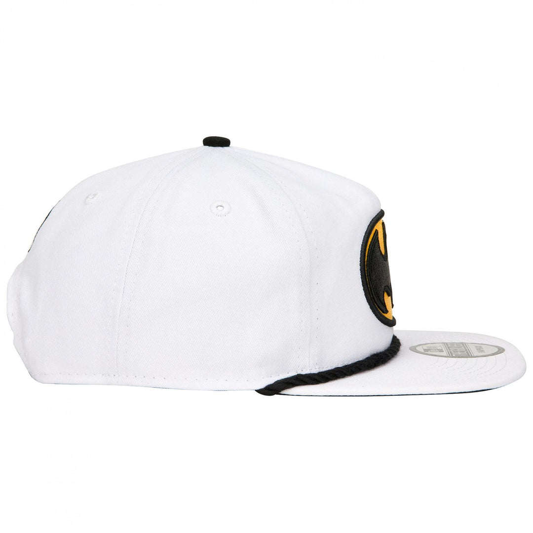 Batman Classic Logo White Colorway Era Adjustable Golfer Rope Hat Image 4