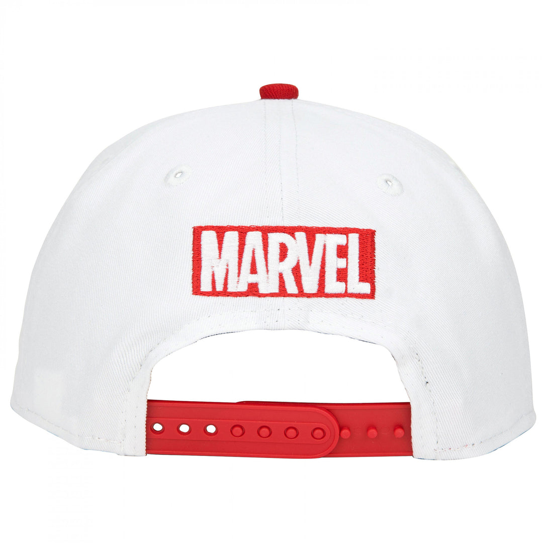 Deadpool Logo White Colorway Era Adjustable Golfer Rope Hat Image 4