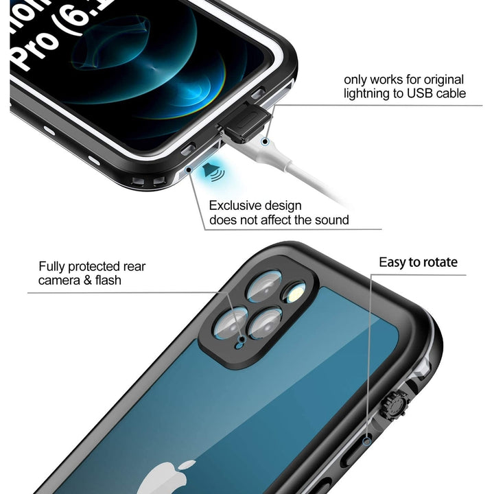 For Apple iPhone 15 Redpepper Waterproof Swimming Shockproof Dirt Proof Case Cover Black Image 3