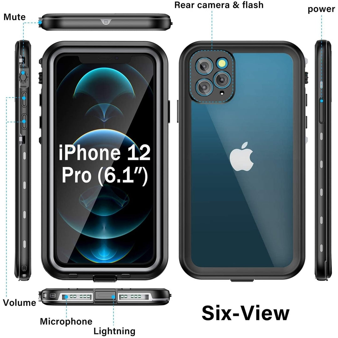 For Apple iPhone 15 Pro Max 6.1 inch Redpepper Waterproof Swimming Shockproof Dirt Proof Case Cover Black Image 2