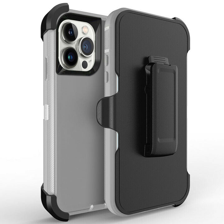 For Apple iPhone 15 Pro Max 6.7 inch Heavy Duty Armor Shockproof Protective Hybrid Case Cover With Clip Image 1