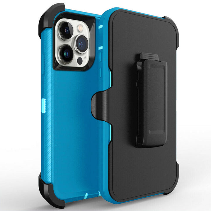 For Apple iPhone 15 Pro Max 6.7 inch Heavy Duty Armor Shockproof Protective Hybrid Case Cover With Clip Image 1