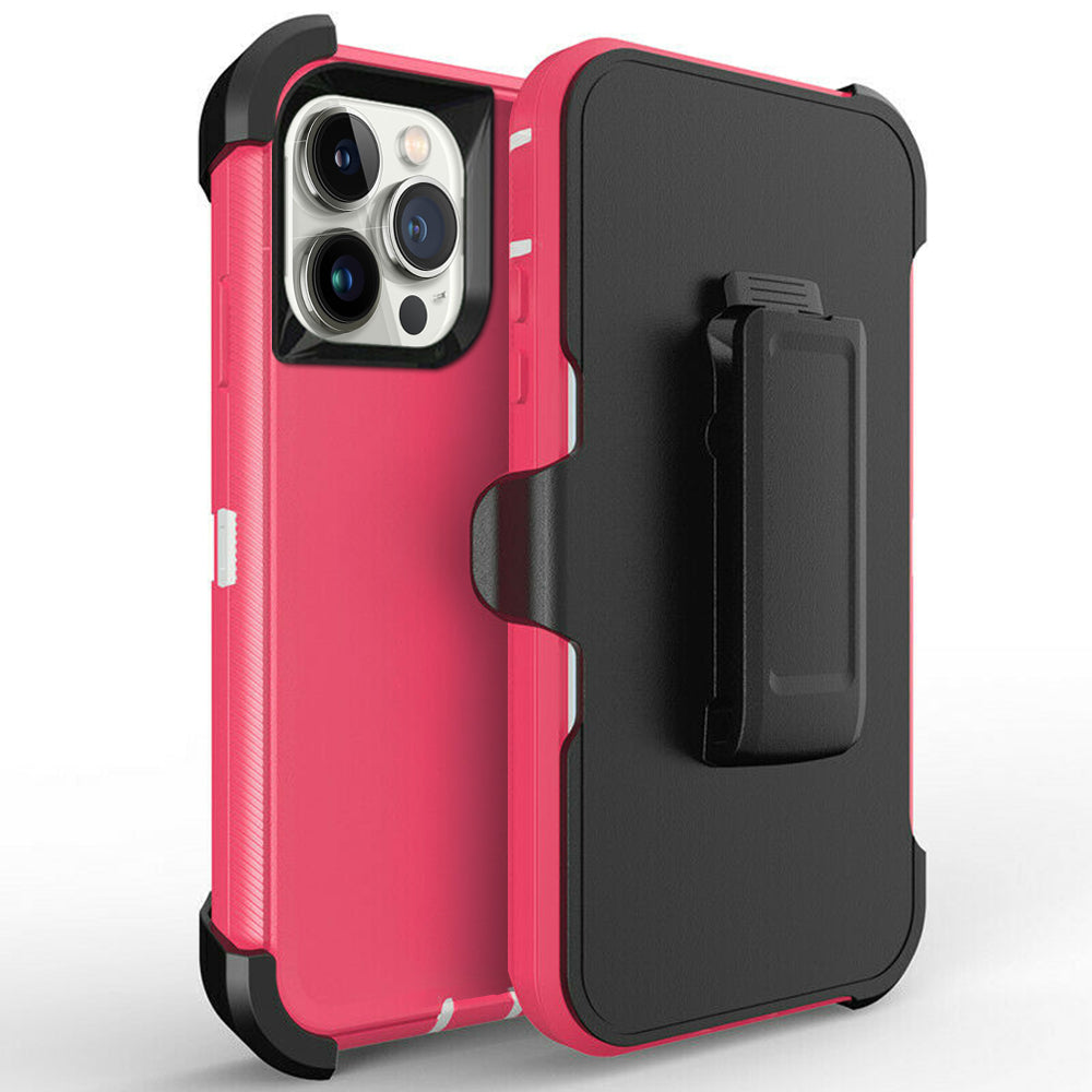 For Apple iPhone 15 Pro 6.1 inch Heavy Duty Armor Shockproof Protective Hybrid Case Cover With Clip Image 1