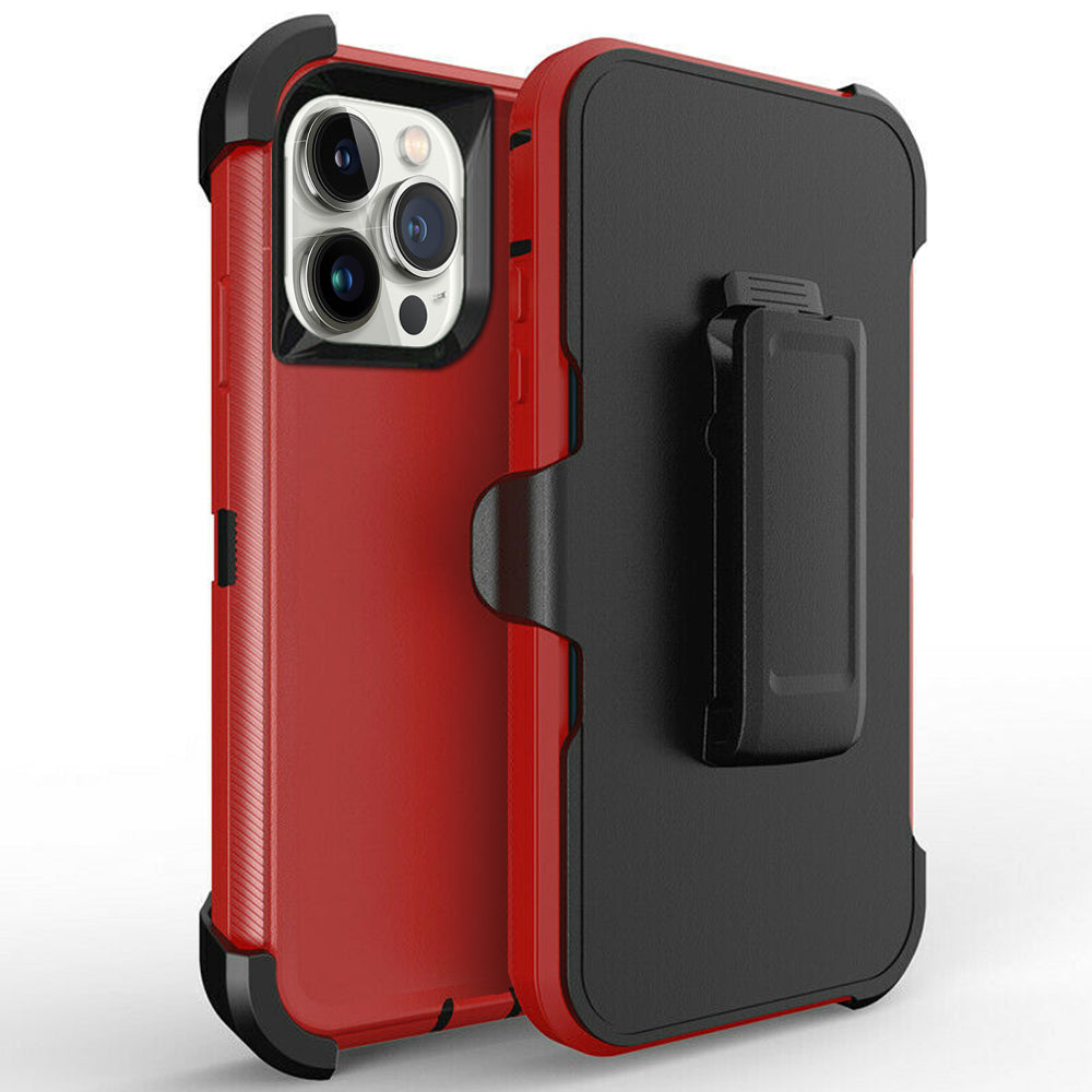 For Apple iPhone 15 Pro 6.1 inch Heavy Duty Armor Shockproof Protective Hybrid Case Cover With Clip Image 1