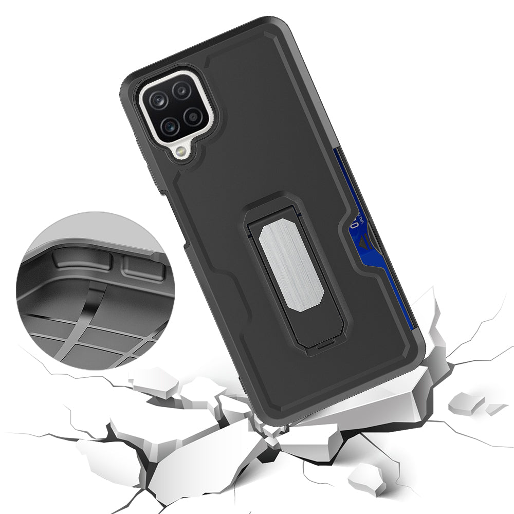 For Boost Mobile Celero 5G 2023 / T-Mobile REVVL 6 5G Magnetic Mount Kickstand Shockproof w. Card Holder Belt Clip Case Image 2