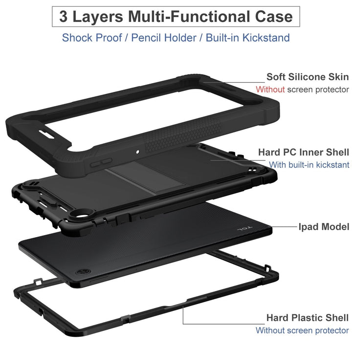 For TCL TAB 10 5G 10.1 inches Dual Layer Protective Shockproof Kickstand Heavy Duty Case Cover Image 7