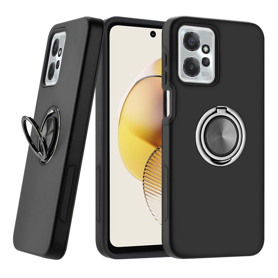 For Motorola Moto G Power 5G 2023 Metal Ring Stand Magnetic Car Mount Hybrid Impact Protective Shockproof Case Cover Image 1