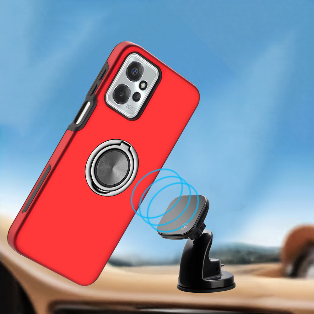For Motorola Moto G Power 5G 2023 Metal Ring Stand Magnetic Car Mount Hybrid Impact Protective Shockproof Case Cover Image 2
