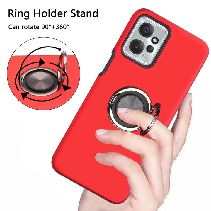 For Motorola Moto G Power 5G 2023 Metal Ring Stand Magnetic Car Mount Hybrid Impact Protective Shockproof Case Cover Image 3