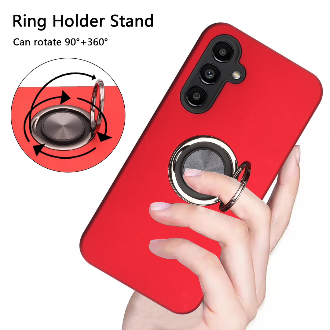 For Samsung Galaxy A24 4G / SM-A245 Metal Ring Stand Magnetic Car Mount Hybrid Impact Protective Shockproof Case Cover Image 3