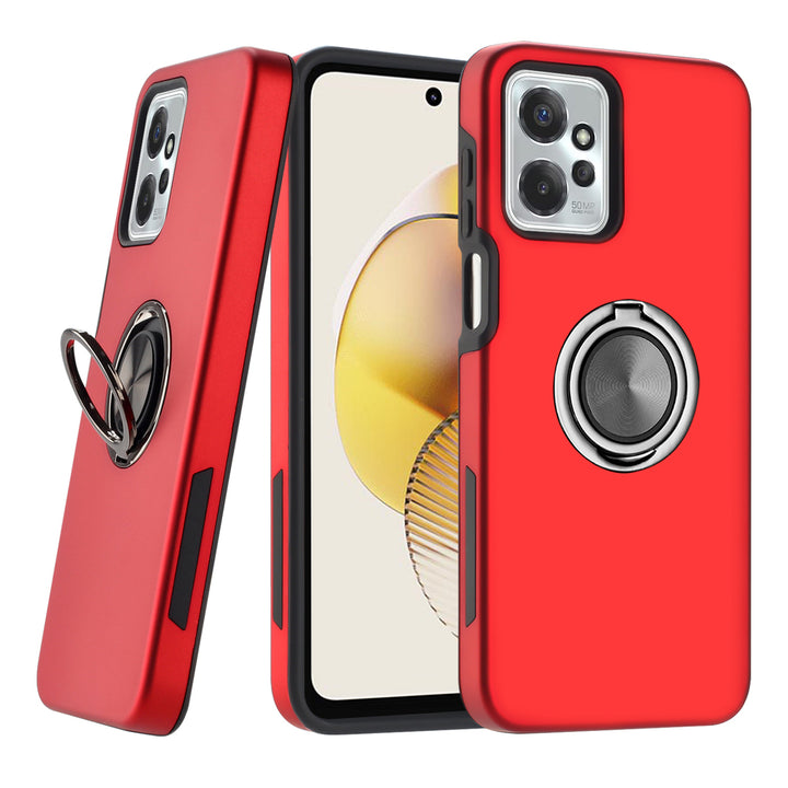 For Motorola Moto G Power 5G 2023 Metal Ring Stand Magnetic Car Mount Hybrid Impact Protective Shockproof Case Cover Image 7