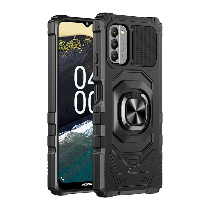 For Nokia C300 Armor Dual Layer Metal Ring Stand Magnetic Car Mount Hybrid Impact Protective Shockproof Case Cover Image 1