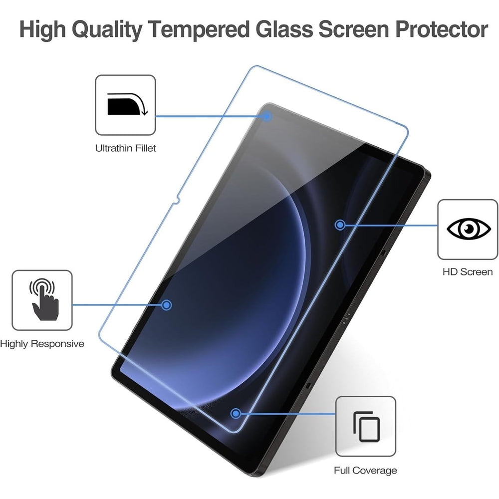 For Samsung Galaxy Tab S9 FE 10.9 inch 5G 2023 2.5D Round Edge 9H Ultra-Clear Tempered Glass Screen Protector Image 2
