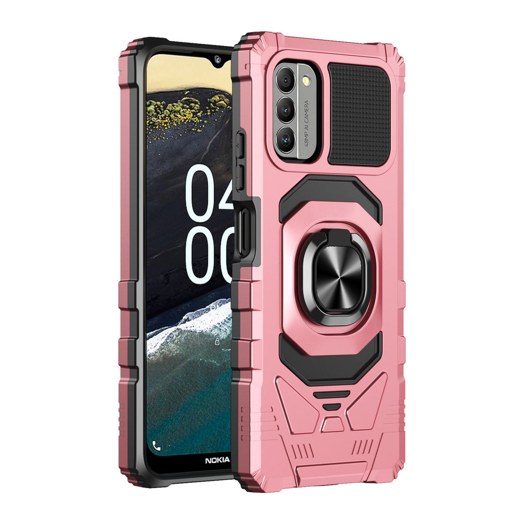 For Nokia C300 Armor Dual Layer Metal Ring Stand Magnetic Car Mount Hybrid Impact Protective Shockproof Case Cover Image 6