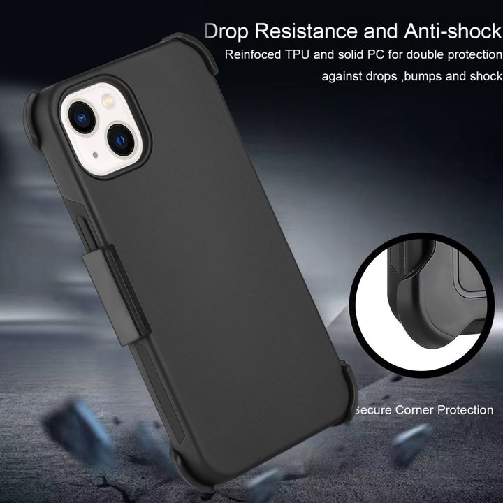 For Apple iPhone 15 6.1 inch Impact Dual Layer Protective Shockproof Hybrid Case Cover With Clip Image 2