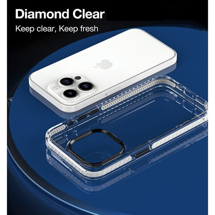 For Apple iPhone 15 / iPhone 14 / iPhone 13 6.1 inch Full Body Clear TPU Bumper Shockproof Protective Hybrid Case Cover Image 4