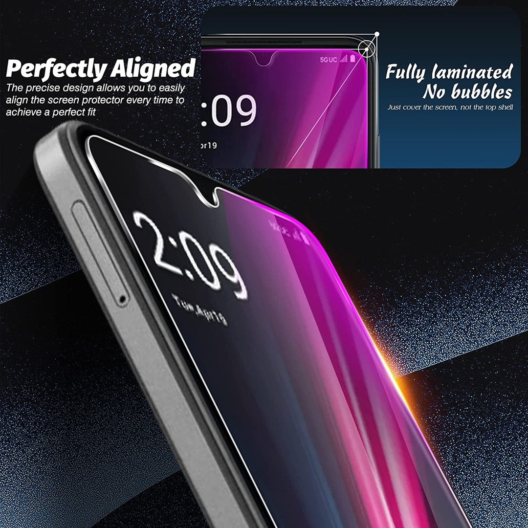 T-Mobile REVVL 6X 5G Ultra-Clear Tempered Glass Screen Protector 9H 2.5D Edge Image 4