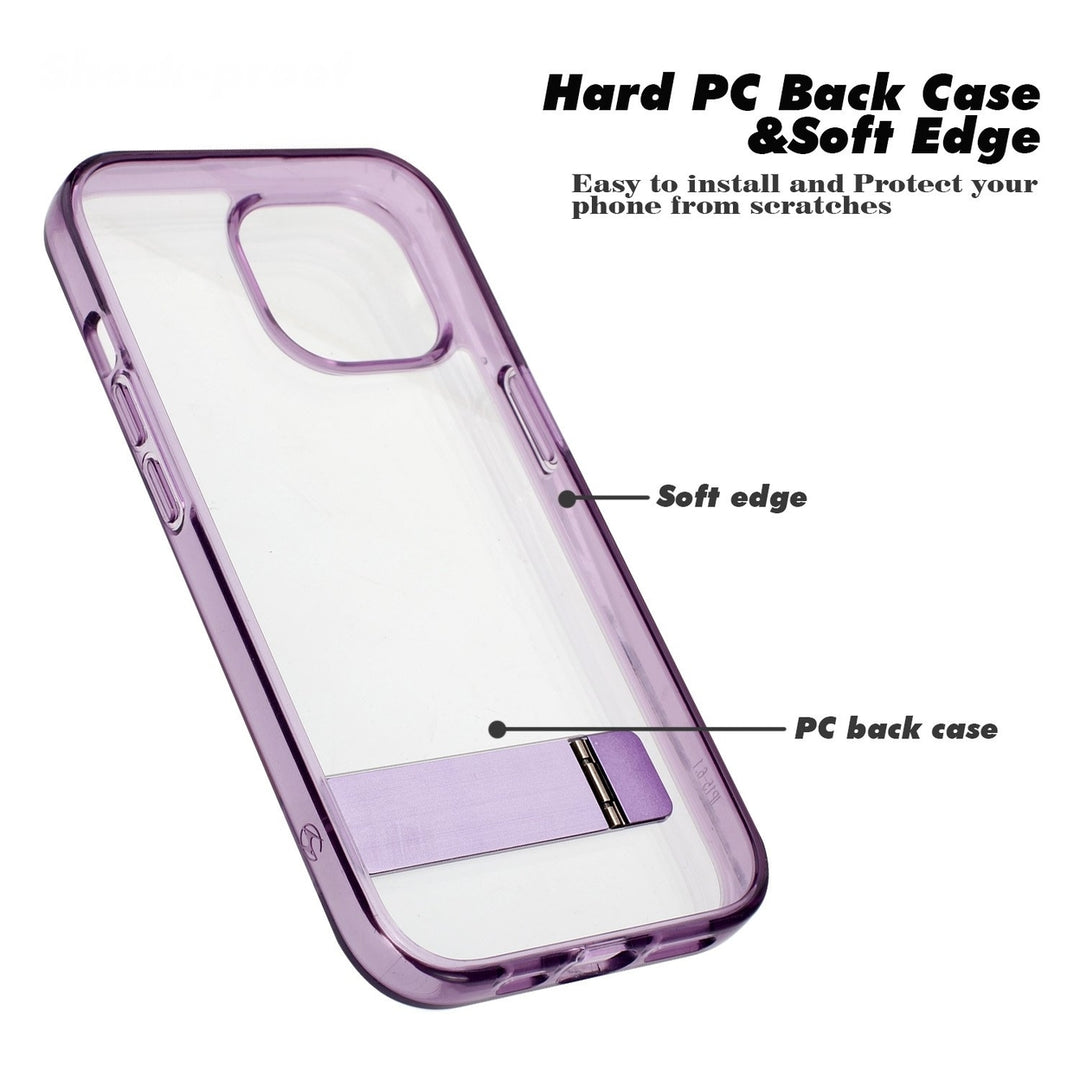 For Apple iPhone 15 / iPhone 14 / iPhone 13 6.1 inch Transparent Crystal Building Kickstand Shockproof Protective Hybrid Image 3