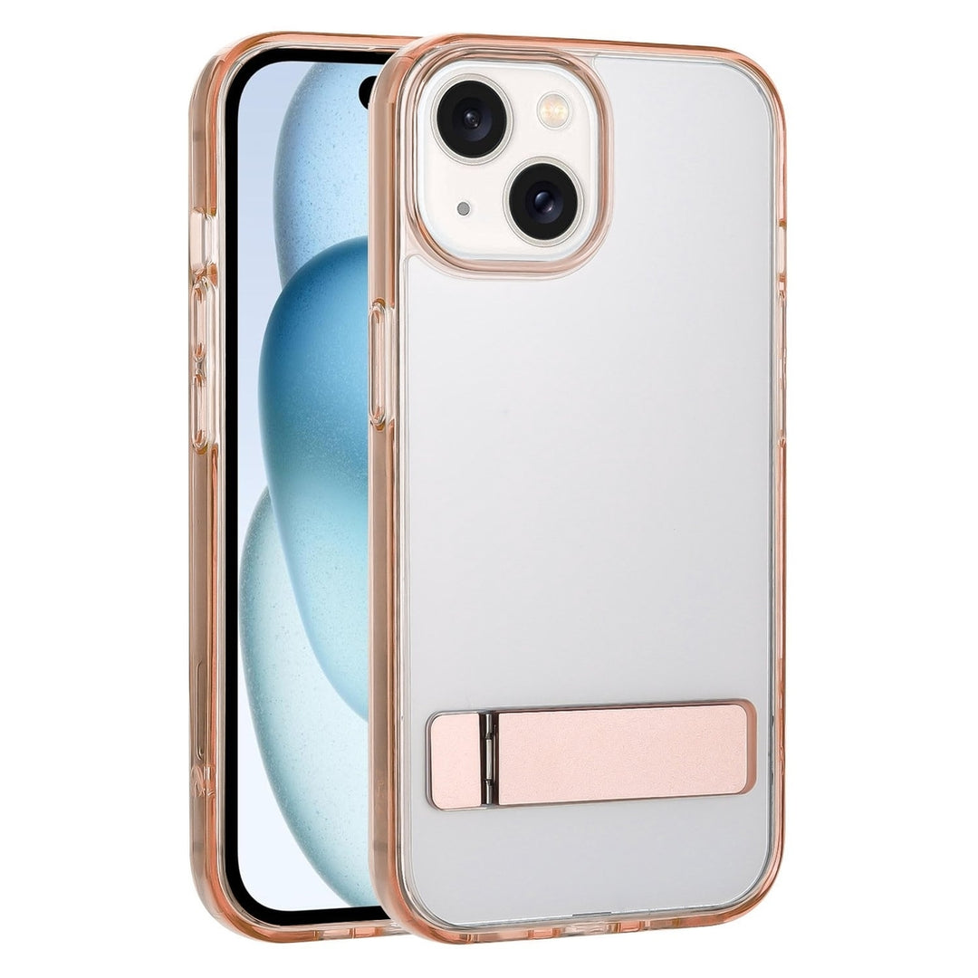 For Apple iPhone 15 6.1 inch Transparent Crystal Building Kickstand Shockproof Protective Hybrid Case Cover Image 8