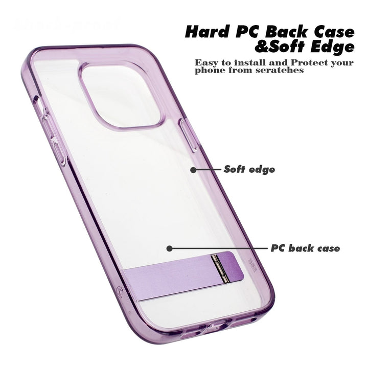 For Apple iPhone 15 Pro Max 6.7 inch Transparent Crystal Building Kickstand Shockproof Protective Hybrid Case Cover Image 4