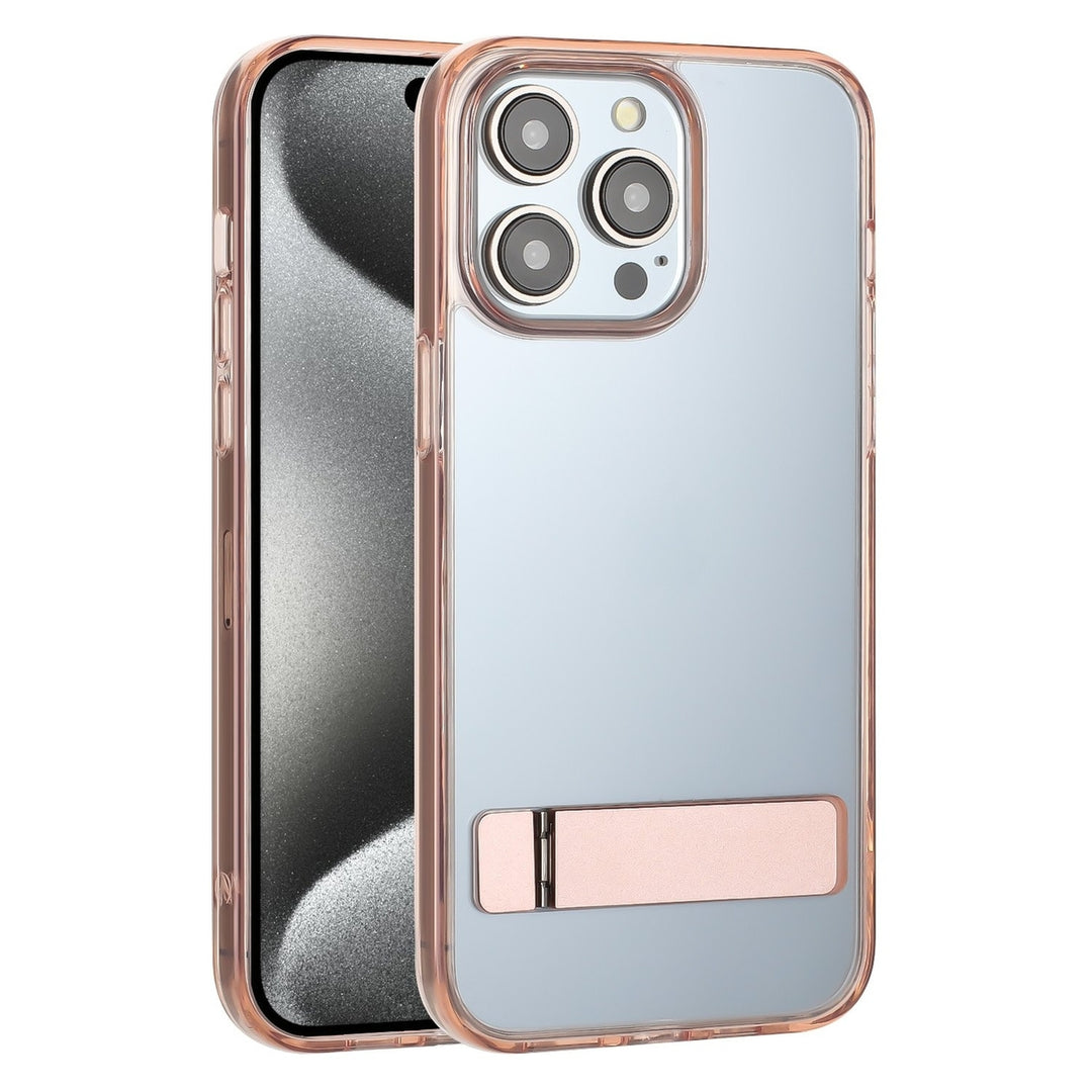 For Apple iPhone 15 Pro 6.1 inch Transparent Crystal Building Kickstand Shockproof Protective Hybrid Case Cover Image 9