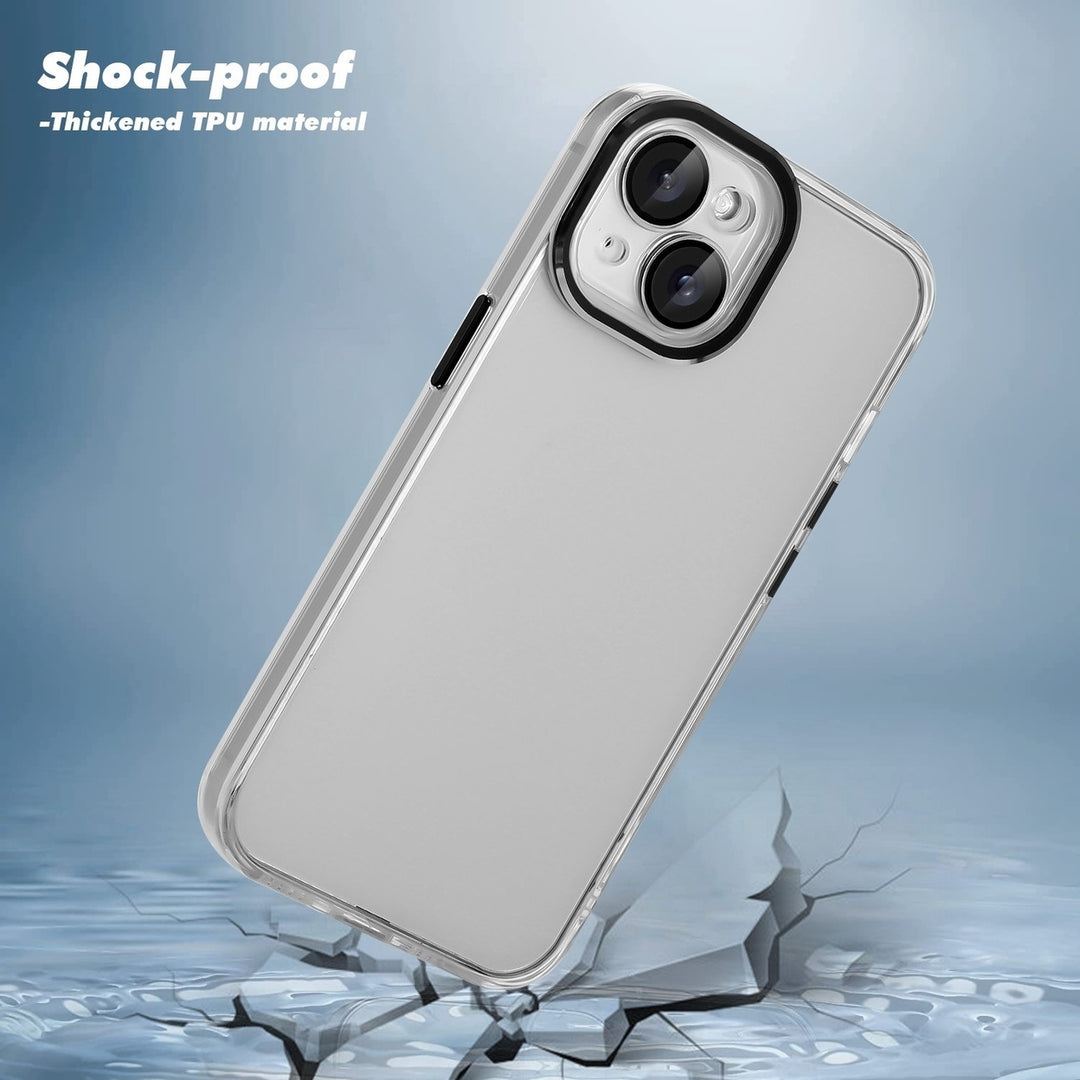 For Apple iPhone 15 6.1 inch Hard Crystal Back Transparent Chrome Edge Camera Cover Lens Protection Shockproof Hybrid Image 4