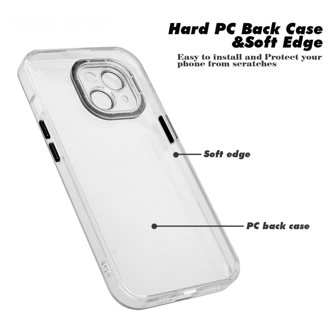 For Apple iPhone 15 Plus 6.7 inch Hard Crystal Back Transparent Chrome Edge Camera Cover Lens Protection Shockproof Image 4