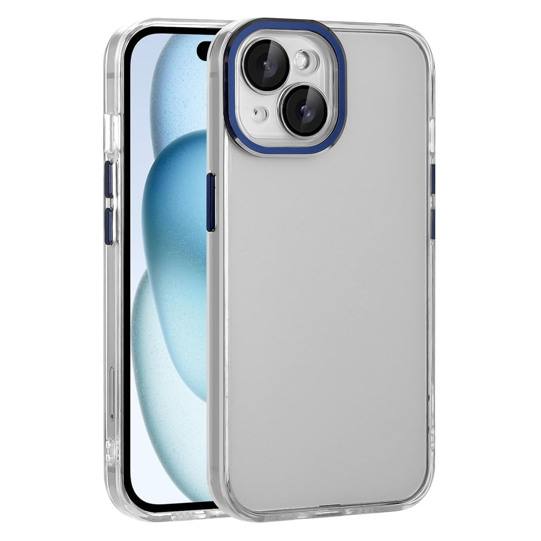 For Apple iPhone 15 6.1 inch Hard Crystal Back Transparent Chrome Edge Camera Cover Lens Protection Shockproof Hybrid Image 6