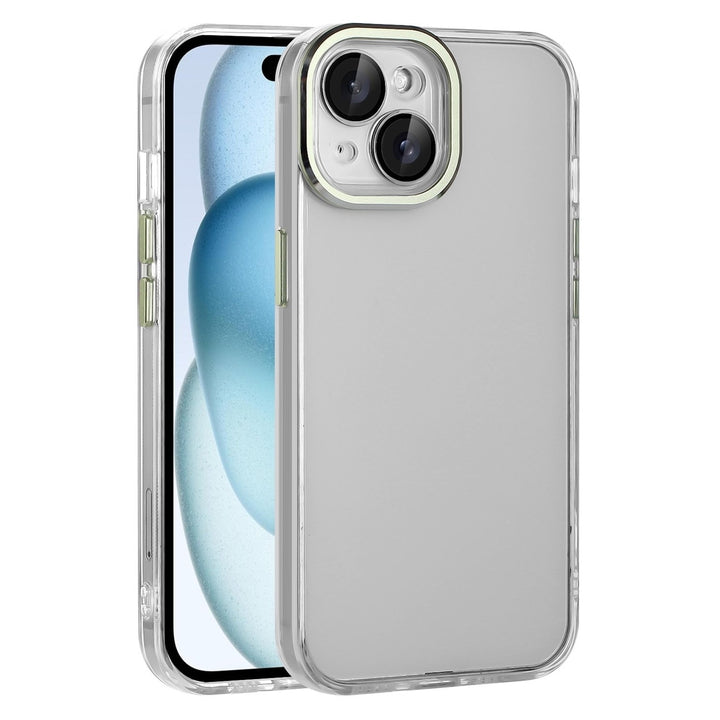 For Apple iPhone 15 6.1 inch Hard Crystal Back Transparent Chrome Edge Camera Cover Lens Protection Shockproof Hybrid Image 7